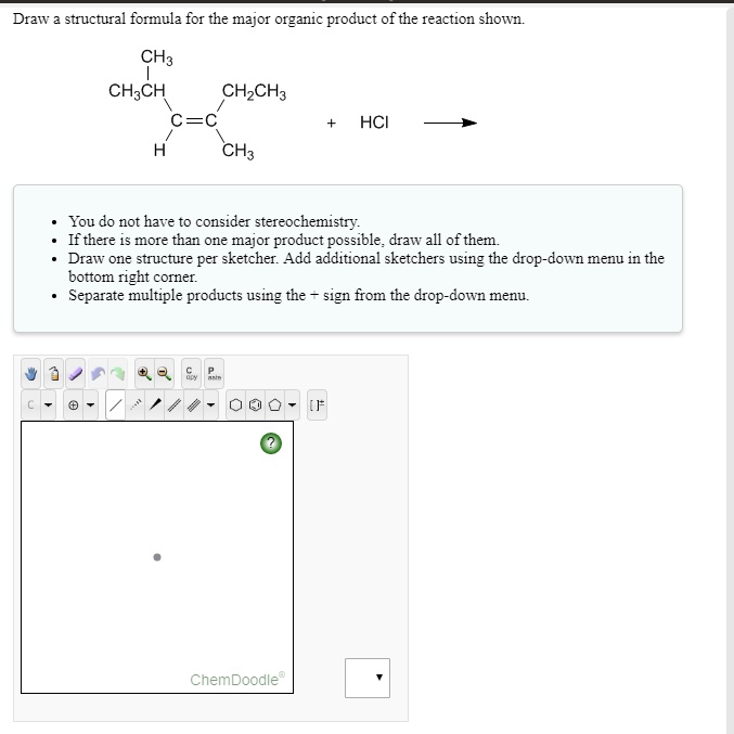 Draw structural formula for the major organic product… SolvedLib