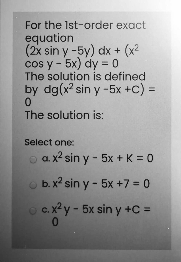 For The Ist order Exact Equation 2x Sin Y Sy Dx SolvedLib for-the-ist-order-exact-equation-2x-sin-y-sy-dx-solvedlib