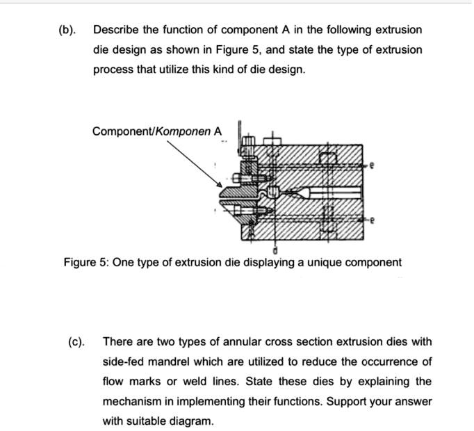 Texts: (b) Describe the function of component A in the following ...