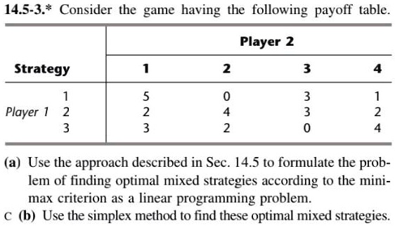 145 3 consider the game having the following payoff table player 2 ...