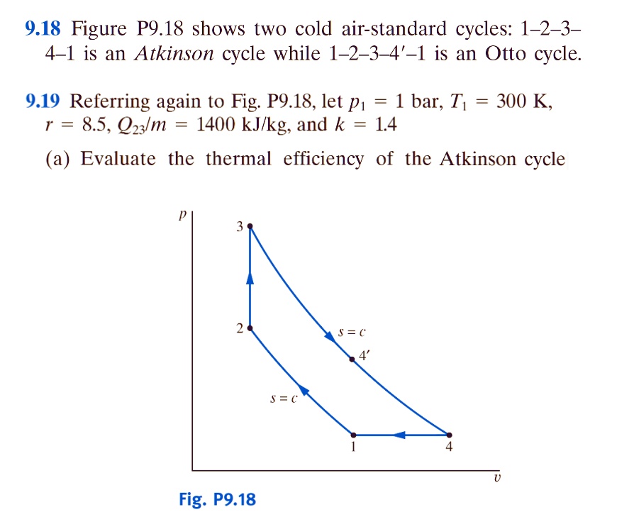 [GET ANSWER] 9.18 Figure P9.18 shows two cold air-standard cycles: 1-2 ...