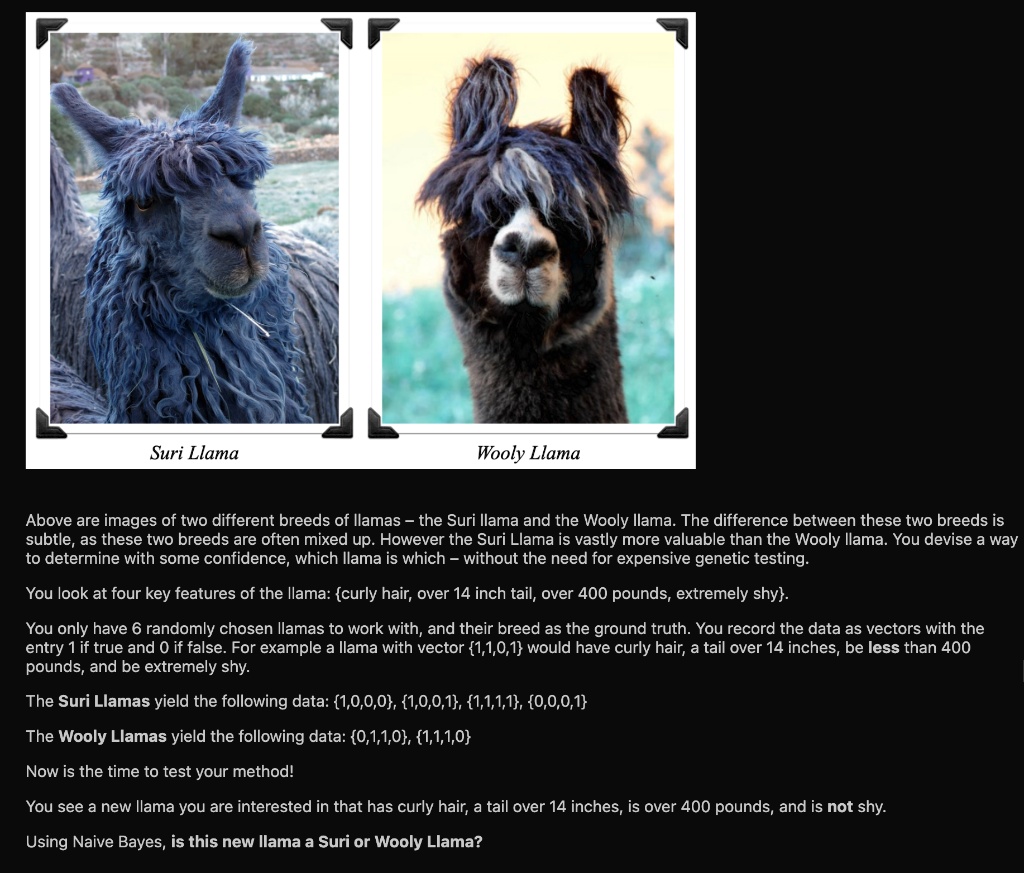 SOLVED Suri Llama Woolly Llama Above are images of two different