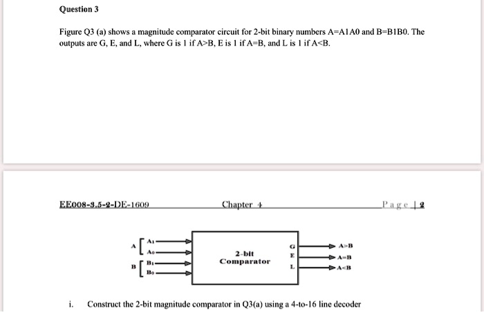 SOLVED: Figure Q3 (a) Shows A Magnitude Comparator Circuit For 2-bit ...