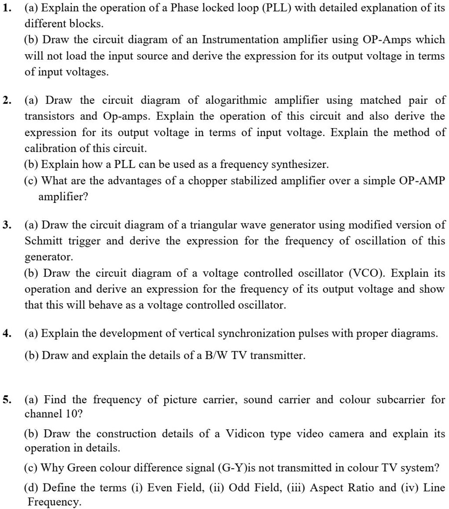 SOLVED (a) Explain the operation of a PhaseLocked Loop (PLL) with a