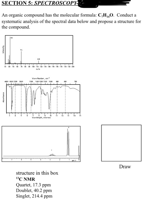 SOLVED: SECTIONS: SPECTROSCOPY An organic compound has the molecular ...