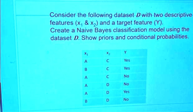 Consider the following dataset D with two descriptive features (x1 x2 ...