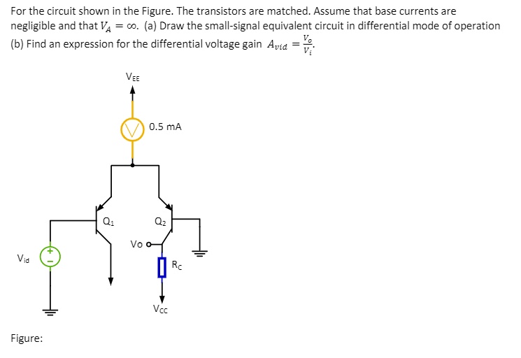 SOLVED For the circuit shown in the Figure The transistors are