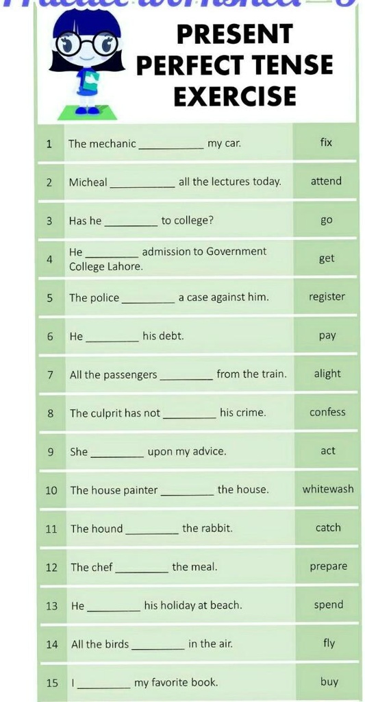 SOLVED: 'fill in the blanks with present perfect tense'