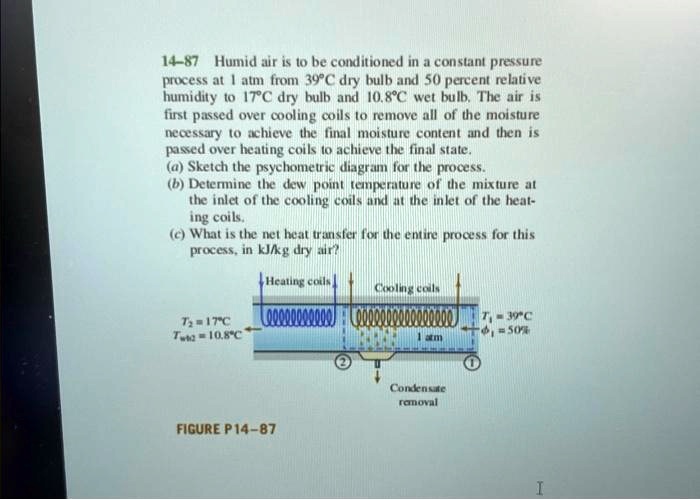 SOLVED Please help. 1487 Humid air is to be conditioned in a constant