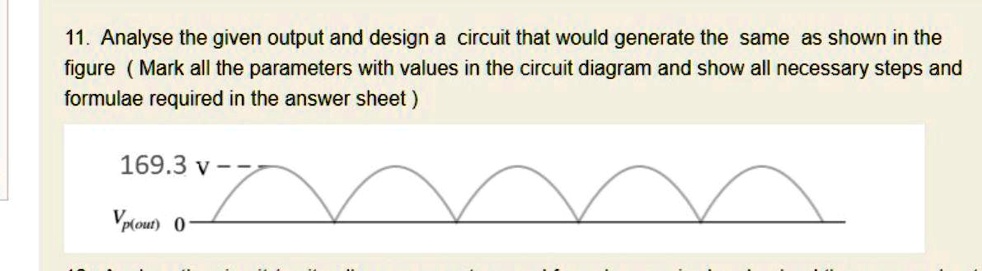 SOLVED: 11. Analyze the given output and design a circuit that would ...