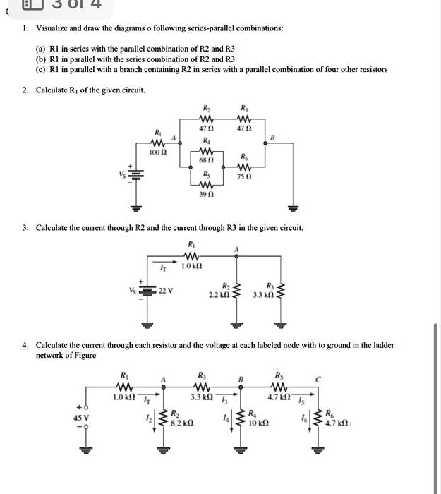 Parallel Circuit Calculator R1 R2 R3 solve in step by step process 1.Visualize and draw the diagrams o ...