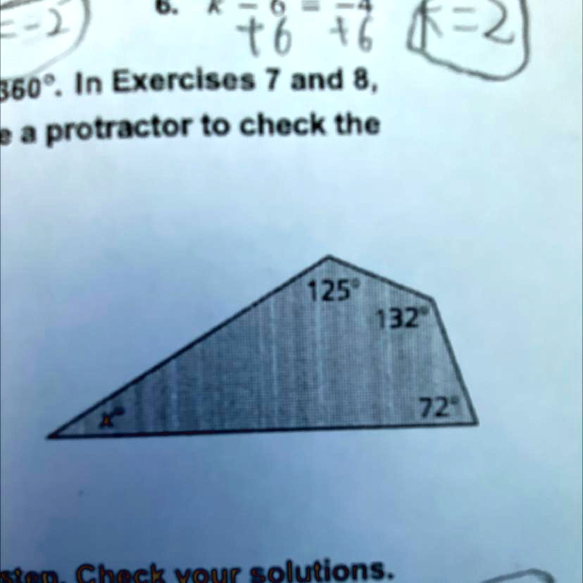 SOLVED 'The sum of the angle measures of a quadrilateral is 360