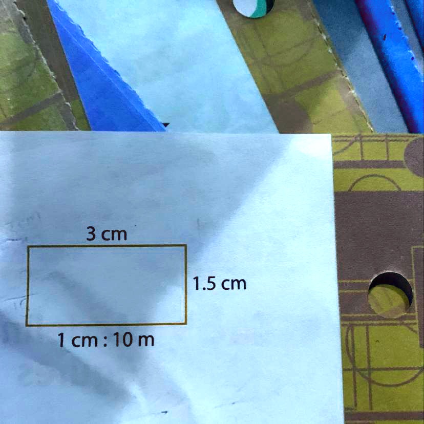 SOLVED:' In the scale drawing of a park, the scale is 1cm: 10m. Find ...