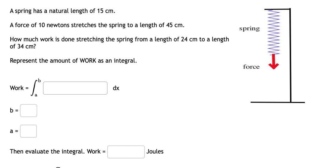 Solved: A Spring Has A Natural Length Of 15 Cm. A Force Of 10 Newtons 