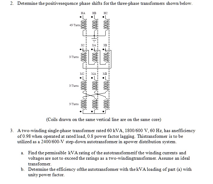 SOLVED: 2. Determine the positive sequence phase shifts for the three ...