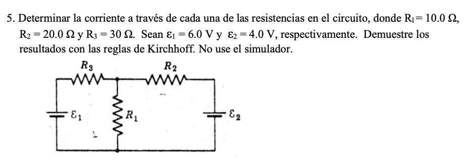 5 . Determinar la corriente a traves de cada una de l… - SolvedLib