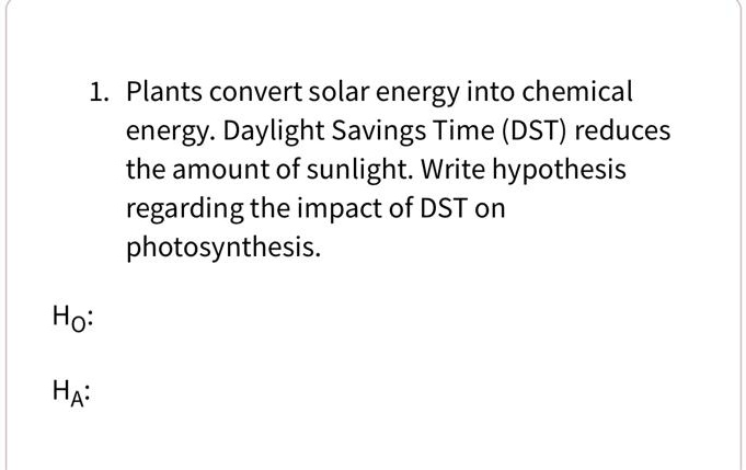 hypothesis on solar energy