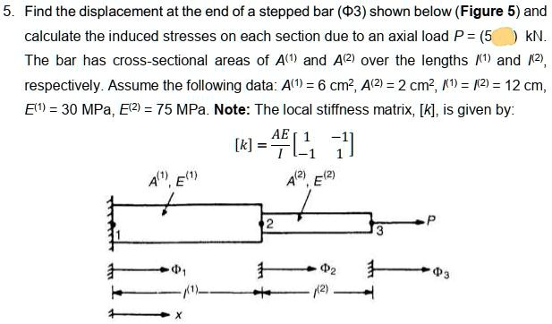 please include all steps thank you find the displacement at the end of ...