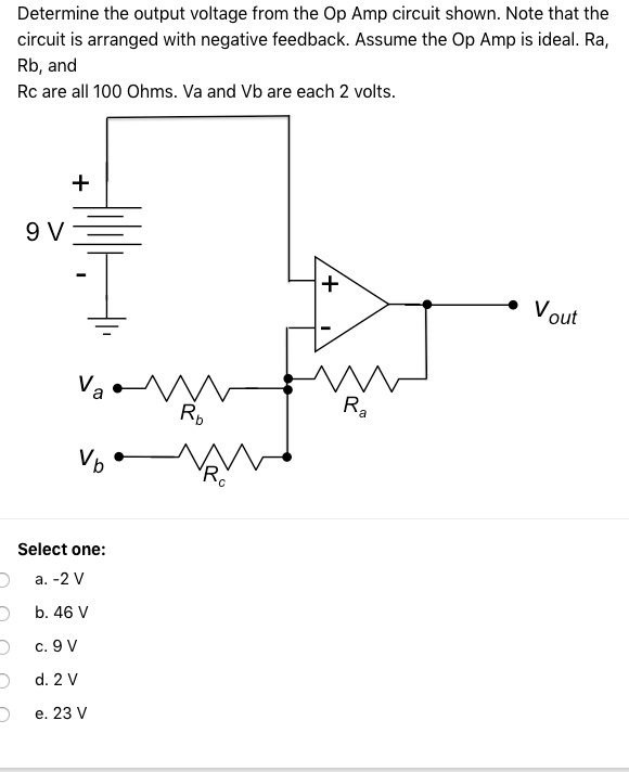 SOLVED Determine the output voltage from the Op Amp circuit shown