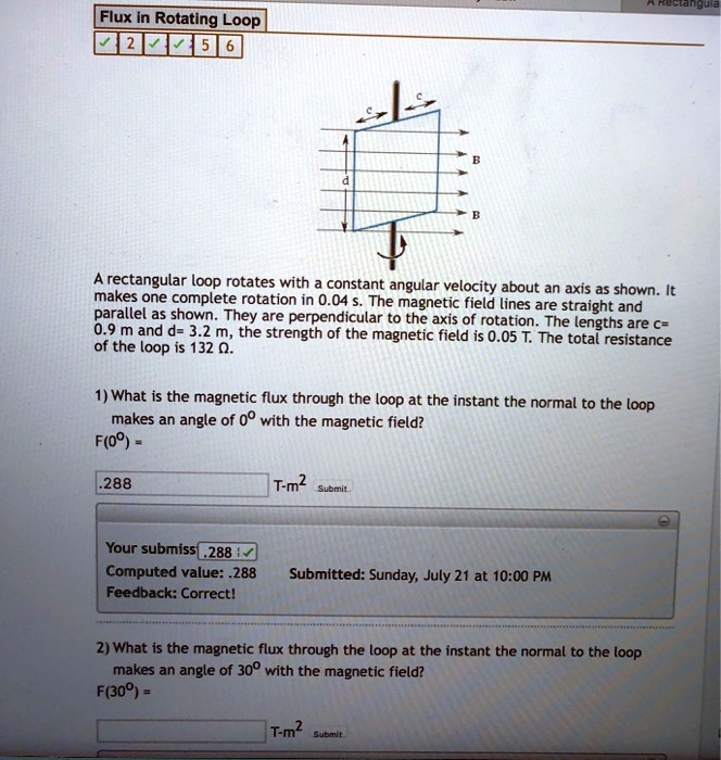 flux in rotating loop a rectangular loop rotates with constant angular ...