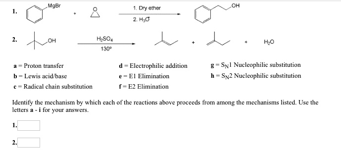 SOLVED: MgBr Ory etner 24,0 H,So4 130' HO Proton transfer Lewis ...