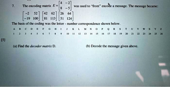 how to encode a message matrix