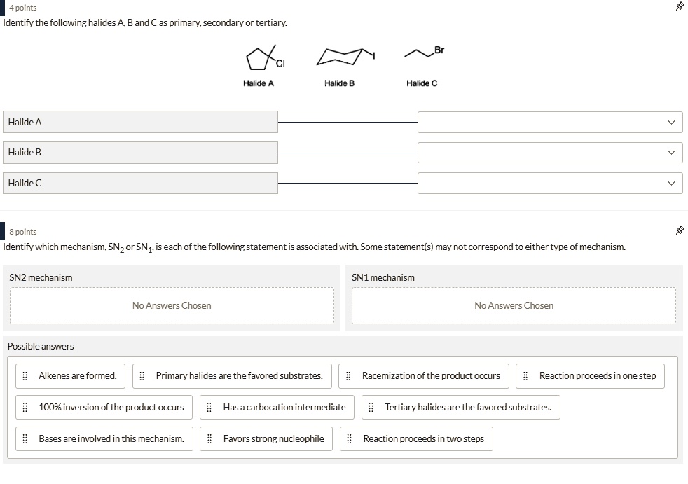 SOLVED:points Identify The Following Halides A Band C As Primary ...