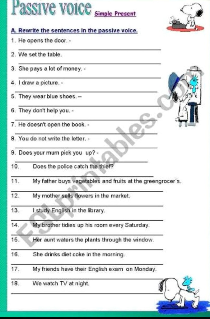 rewrite the sentence in the passive voice 84872