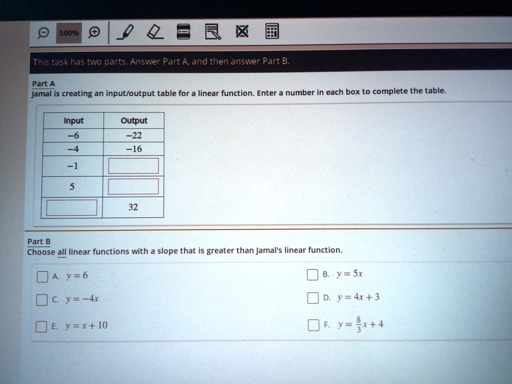 complete the input output table