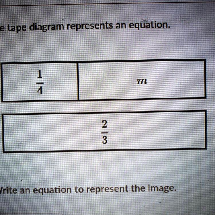 SOLVED 'The tape diagram represents an equation. Write an equation to