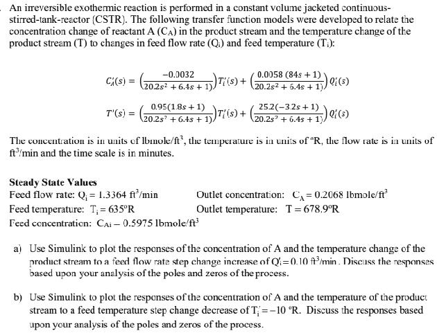 SOLVED: An irreversible exothermic reaction is performed in a constant ...