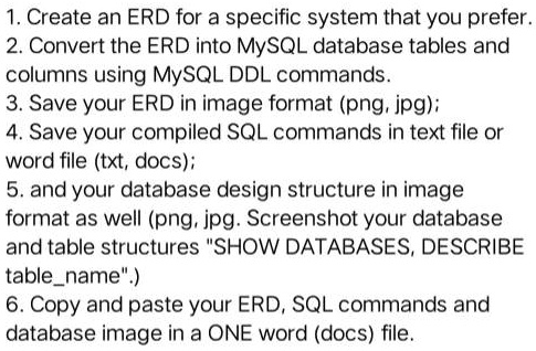SOLVED: Use XAMPP Control Panel in a Simple System. 1. Create an ERD ...