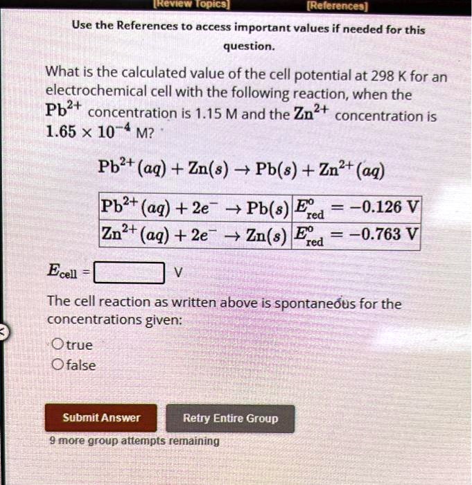 SOLVED References Use the References to access important values if needed for this question