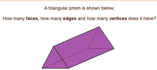 SOLVED: triangular prism is shown below: How many faces how many edges ...