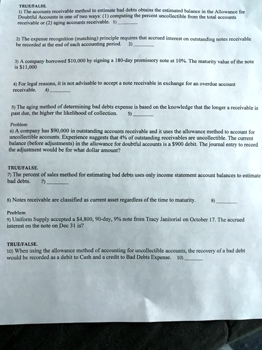 solved-true-false-receivable-or2aging-accounts-receivable-1-be