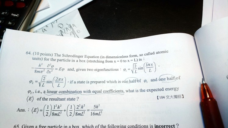 why tell me detail ha 8m eandgiven two cigenfunctions 2x eof the resultant state 11h12h 5h anse 28ml28ml 16ml 104 18271