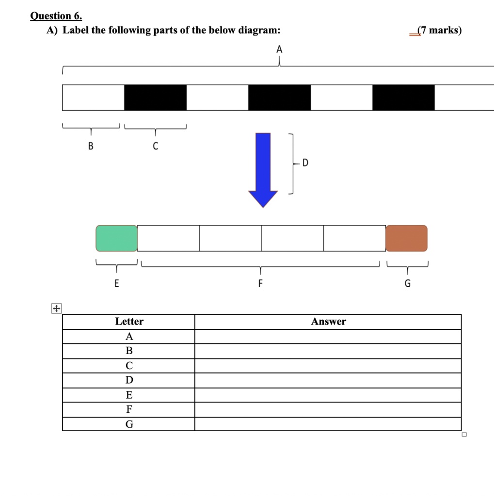 SOLVED: Question 6 A) Label the following parts of the below diagram ...