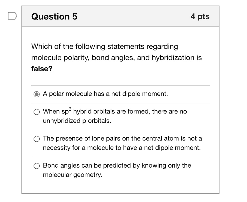 SOLVEDQuestion 5 pts Which of the following statements regarding