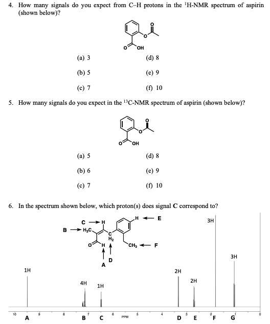 How many signals do you expect from (shown below)? H protons the 'HNMR ...