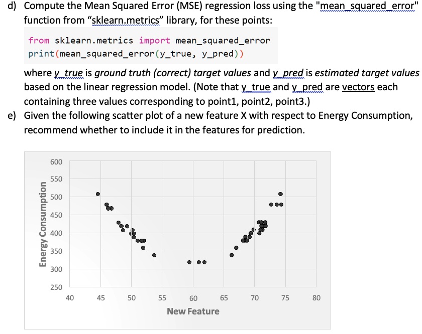 SOLVED: Texts: d) Compute the Mean Squared Error (MSE) regression loss ...