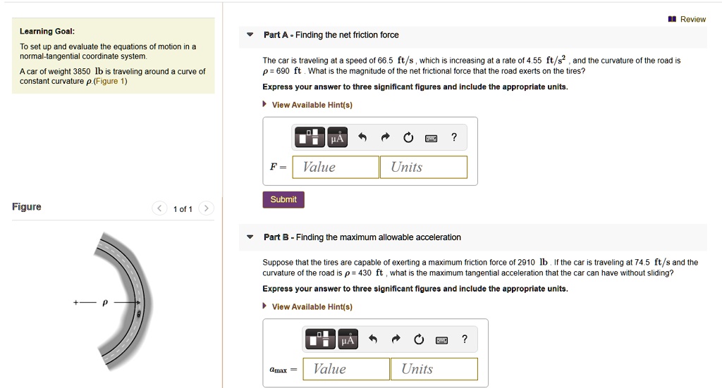 SOLVED Learning Goal Part A Finding The Net Friction Force To Set Up