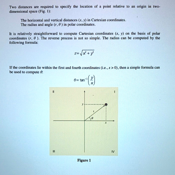 Cartesian System Distance Formula two distances are required o specily the location of dimensional space ...