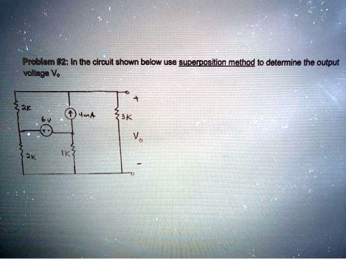 SOLVED: In the circuit shown below, use the superposition method to ...