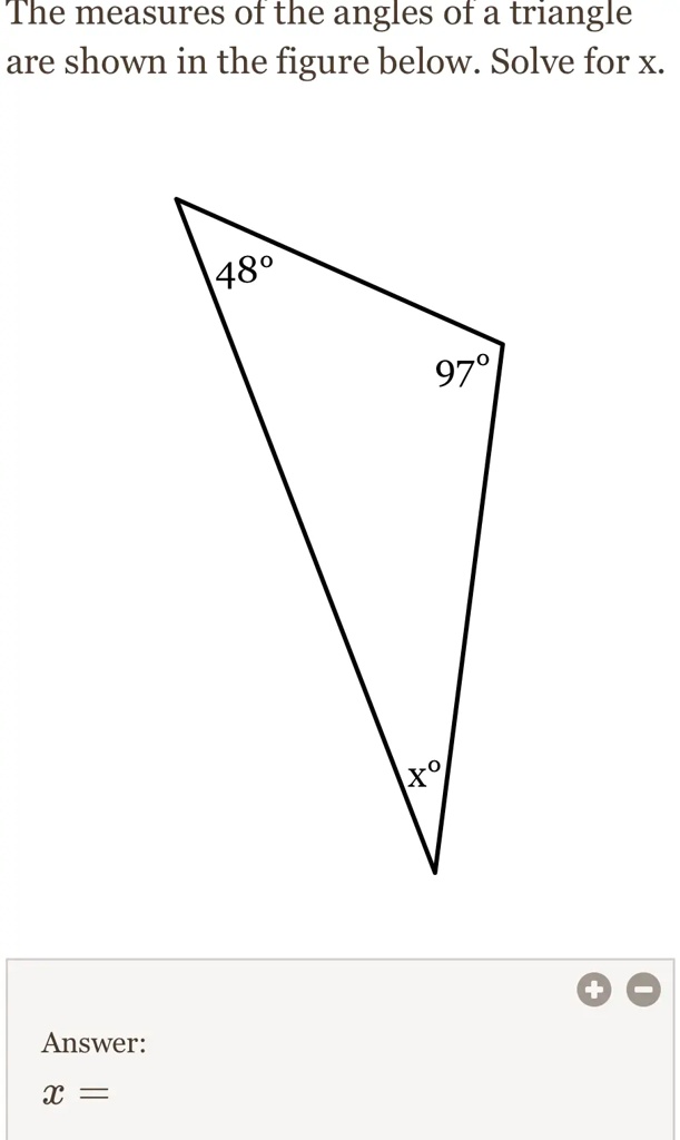 SOLVED: 'The measures of the angles of a triangle are shown in the