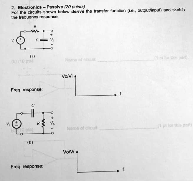 SOLVED 2.ElectronicsPassive(20points) For the circuits shown below