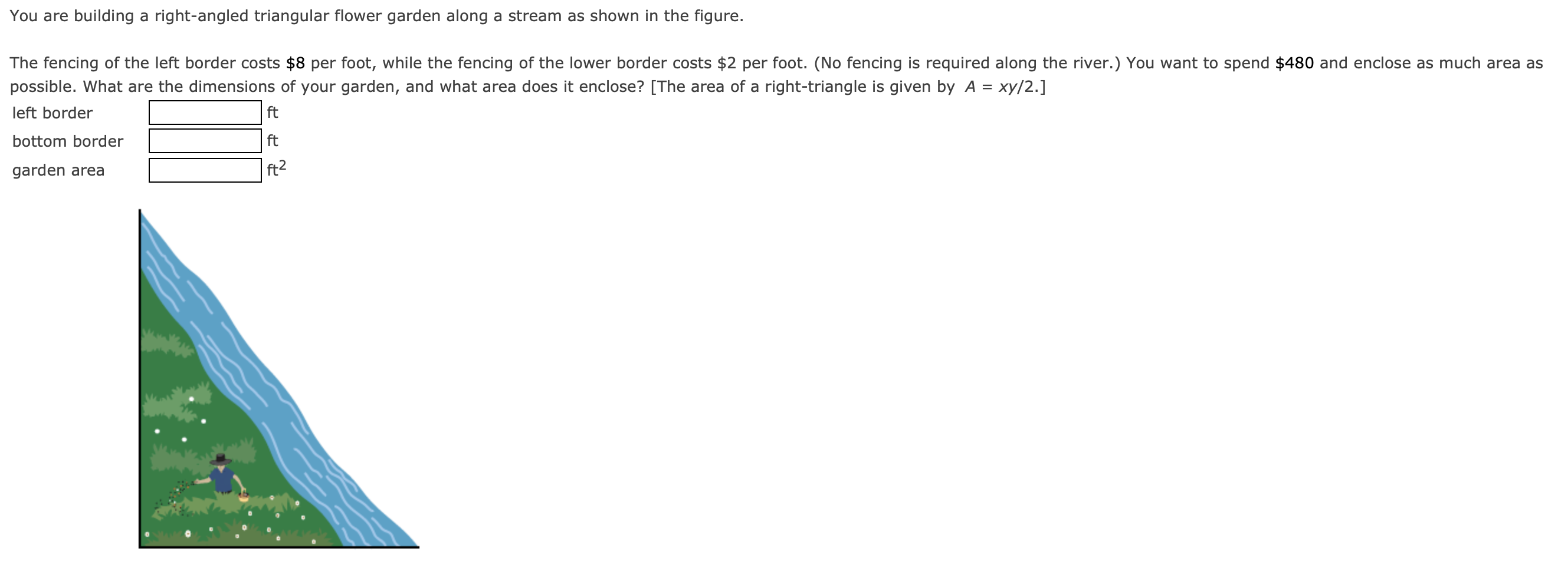 SOLVED You are building a rightangled triangular flower garden along