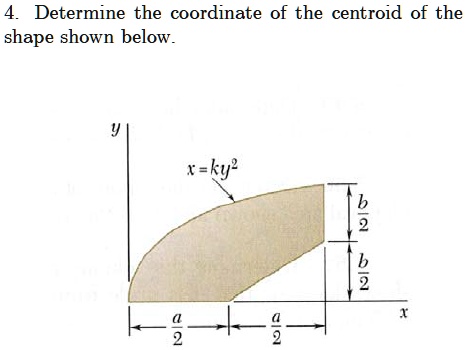 Determine the coordinate of the centroid of the shape shown below. 4 ...