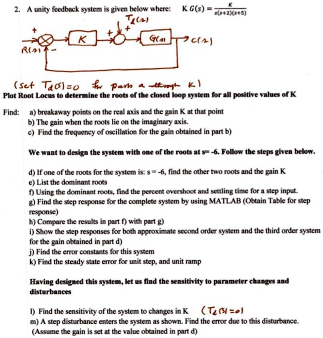 2a unity feedback system is given below where a k g 7c rai scftao f paa ...