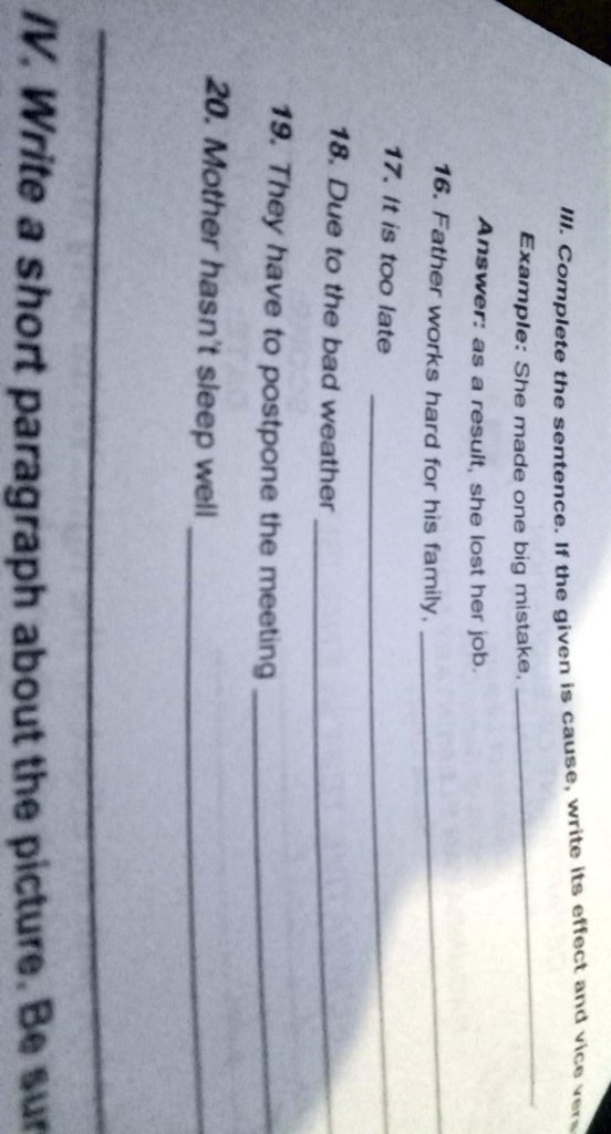 pyut31 complete the sentence if the given is cause write its effect and ...