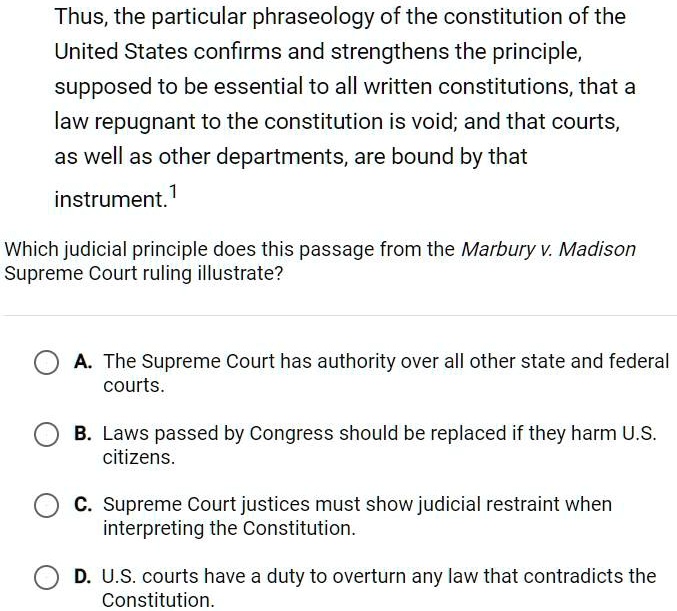 Marbury v madison supreme court decision sale